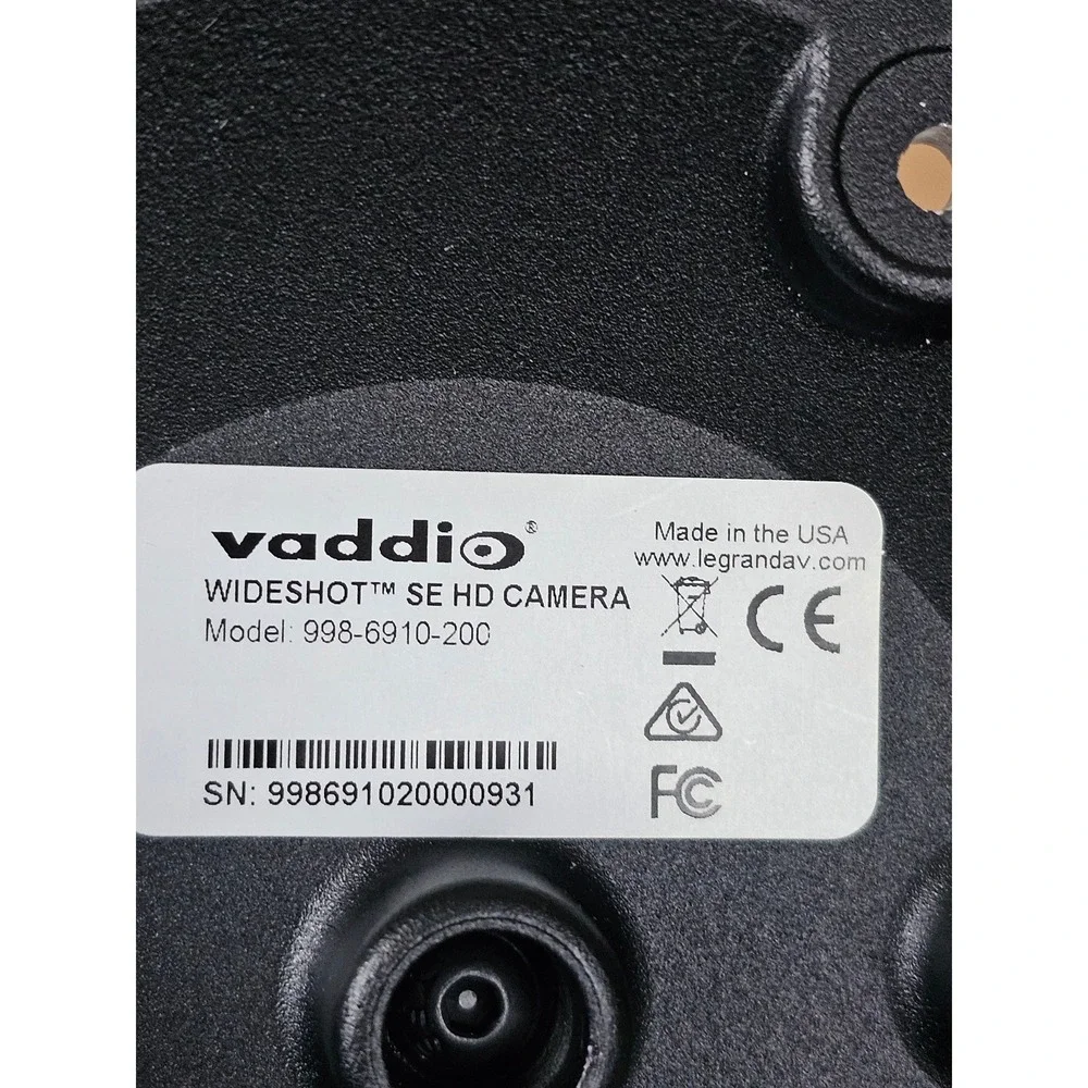 Vaddio WideSHOT SE HD Camera Unisex OS Gray Solid 998-6910-200 with Remote Mount